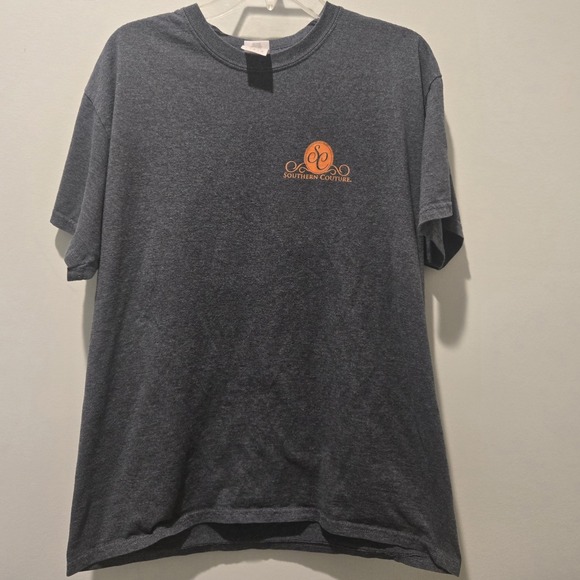Southern Couture Tops - Southern Couture Shirt Womens Large Gray Short Sleeve Deer Blue Orange